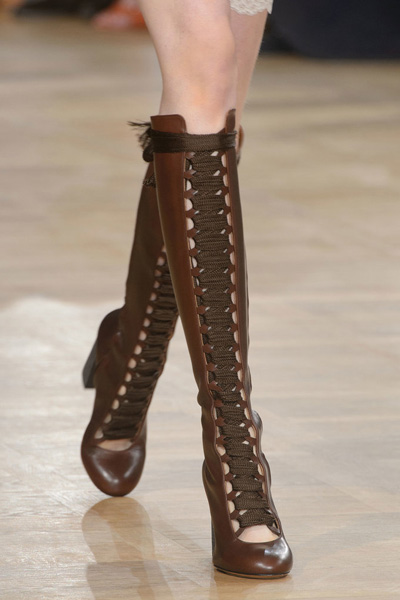 chloe, lace up boots, leather, women shoes trend 2015