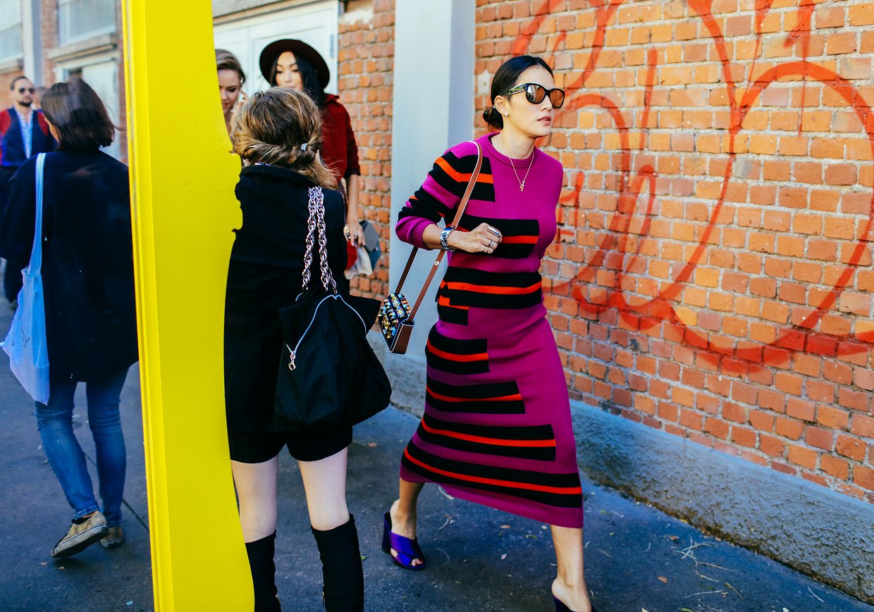 pink, red, color, fashion week, street style