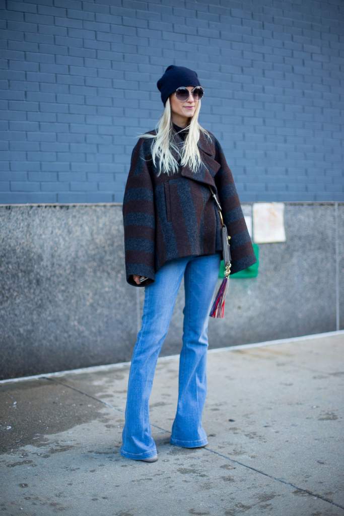 street style, fashion week, denim, flared jeans, trend 2016, women