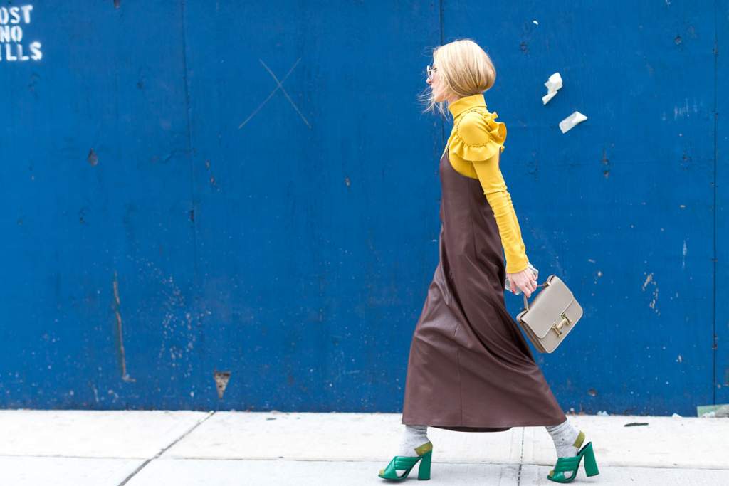 street style, fashion week, slip dress, leather, trend 2016, women